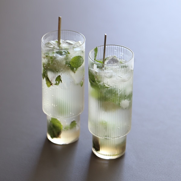 【国内在庫あり】ferm LIVING (ファームリビング) Ripple Long Drink Glasses (リップル ロンググラス) 4個セット クリア/スモークグレー/フロスト 北欧/インテリア/日本正規代理店品