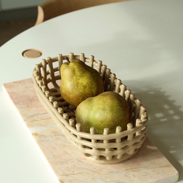 【受注発注】ferm LIVING (ファームリビング) Ceramic Basket (セラミックバスケット) Oval オフホワイト/カシミア/エメラルドグリーン 北欧/ツールボックス/かご/小物収納/インテリア/日本正規代理店品 