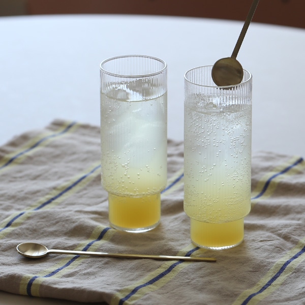 【国内在庫あり】ferm LIVING (ファームリビング) Ripple Long Drink Glasses (リップル ロンググラス) 4個セット クリア/スモークグレー/フロスト 北欧/インテリア/日本正規代理店品