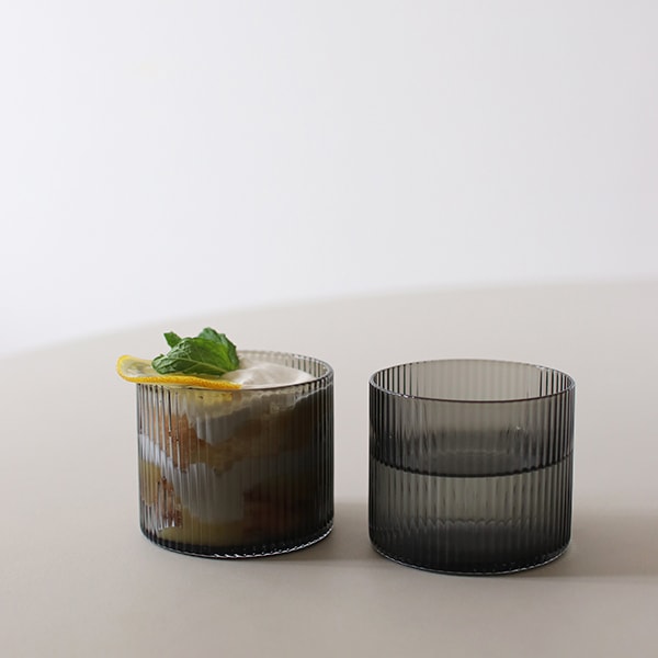 【国内在庫あり】ferm LIVING (ファームリビング) Ripple Low Glasses (リップルローグラス) 4個セット クリア/スモークグレー/フロスト 北欧/インテリア/日本正規代理店品