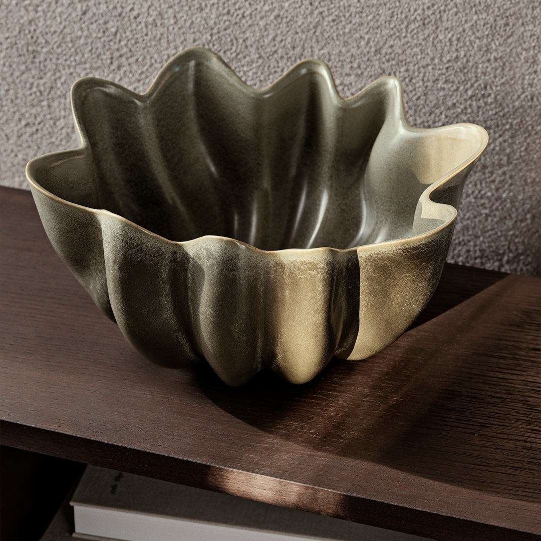 【受注発注】 ferm LIVING (ファームリビング) Nium Bowl (ニウム ボウル) Ø36 cm ダークセージ 北欧/インテリア/オブジェ/日本正規代理店