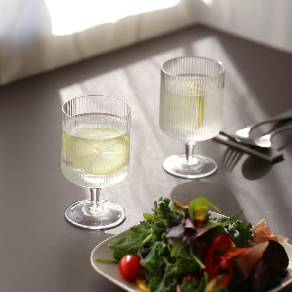 【国内在庫あり】ferm LIVING (ファームリビング) Ripple Wine Glasses(リップル ワイングラス）2個セット クリア/スモークグレー/フロスト 北欧/ガラス食器/日本正規代理店品