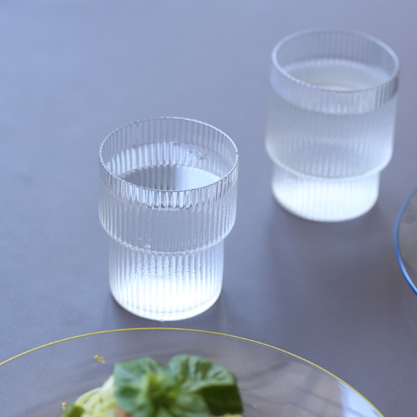 【受注発注】ferm LIVING (ファームリビング) Ripple Glasses (リップル グラス) 4個セット クリア/スモークグレー/フロスト 北欧/インテリア/日本正規代理店品