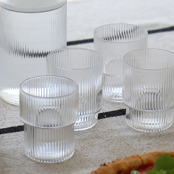 【受注発注】ferm LIVING (ファームリビング) Ripple Glasses (リップル グラス) 4個セット クリア/スモークグレー/フロスト 北欧/インテリア/日本正規代理店品