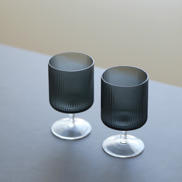 【国内在庫あり】ferm LIVING (ファームリビング) Ripple Wine Glasses(リップル ワイングラス）2個セット クリア/スモークグレー/フロスト 北欧/ガラス食器/日本正規代理店品