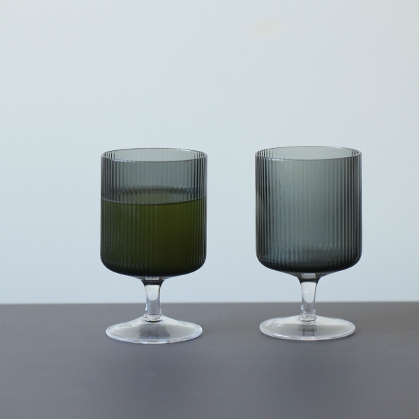 【国内在庫あり】ferm LIVING (ファームリビング) Ripple Wine Glasses(リップル ワイングラス）2個セット クリア/スモークグレー/フロスト 北欧/ガラス食器/日本正規代理店品