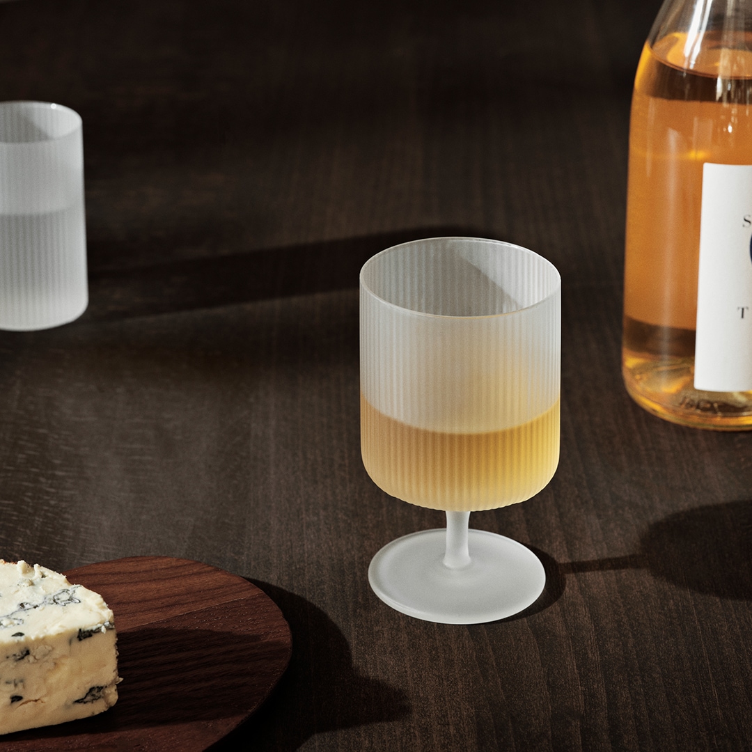 【国内在庫あり】ferm LIVING (ファームリビング) Ripple Wine Glasses(リップル ワイングラス）2個セット クリア/スモークグレー/フロスト 北欧/ガラス食器/日本正規代理店品