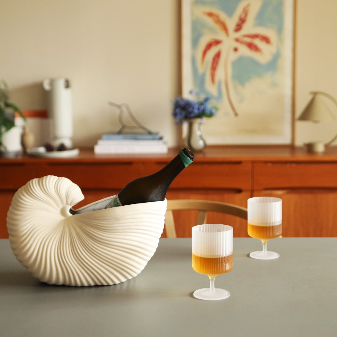 【国内在庫あり】ferm LIVING (ファームリビング) Ripple Wine Glasses(リップル ワイングラス）2個セット クリア/スモークグレー/フロスト 北欧/ガラス食器/日本正規代理店品