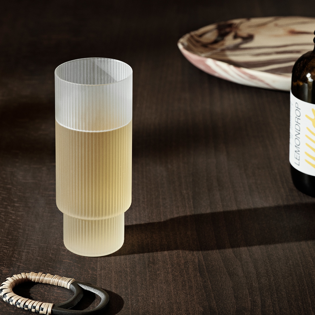 【国内在庫あり】ferm LIVING (ファームリビング) Ripple Long Drink Glasses (リップル ロンググラス) 4個セット クリア/スモークグレー/フロスト 北欧/インテリア/日本正規代理店品