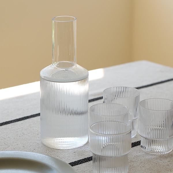 【フロスト：国内在庫あり】ferm LIVING (ファームリビング) Ripple Carafe (リップル カラフェ) クリア/スモークグレー/フロスト 北欧/インテリア/日本正規代理店品